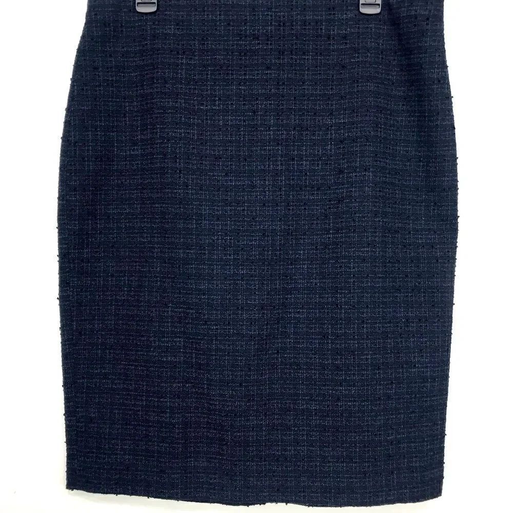 Ann Taylor Navy Blue Sparkle Tweed Pencil Skirt